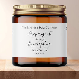 Etiqueta de la barra húmeda blanca minimalista