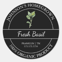 Etiqueta de la base orgánica fresca de los jardine