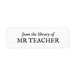 Etiqueta De la Biblioteca del Libro del Profesor
