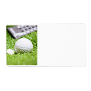 Etiqueta de la bola de golf y la dirección de ret