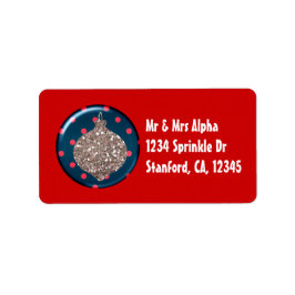 Etiqueta de la bola de ornamento de Navidad