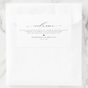 Etiqueta de la bolsa de bienvenida del invitado de