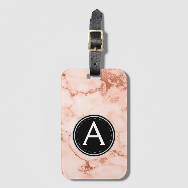 Etiqueta de la bolsa de equipaje de monograma de m (Anverso vertical)