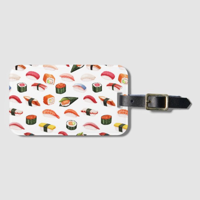 Etiqueta de la bolsa de equipaje de Sushi Travel (Anverso horizontal)