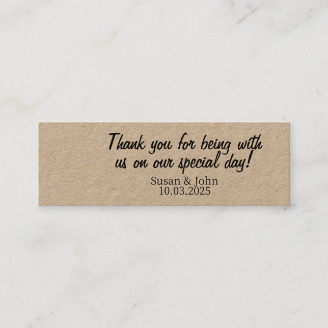 Etiqueta de la bolsa de regalo del boda (Anverso)