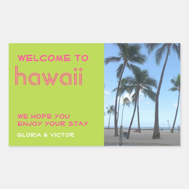 Etiqueta de la bolsa de regalo tropical verde de l (Anverso)