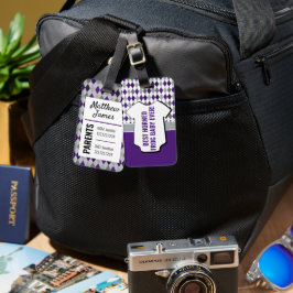 Etiqueta de la bolsa del patrón de argla gris mora