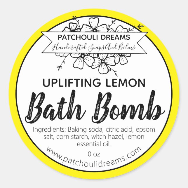 Etiqueta de la bomba de personalizable con Bath de (Anverso)
