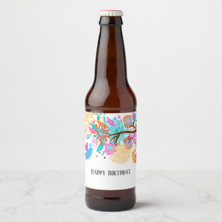 ETIQUETA de la botella de agua - ave linda, pájaro