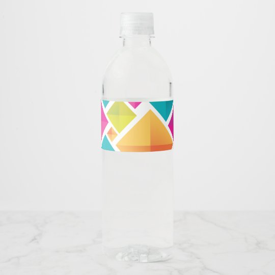 Etiqueta de la botella de agua de la geometría