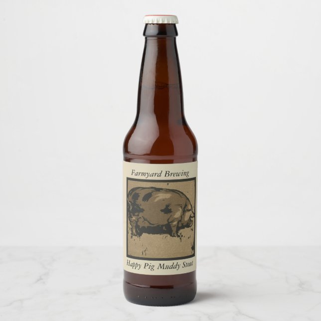 Etiqueta de la botella de cerveza Farmyard Happy P (Anverso)