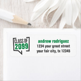 Etiqueta de la burbuja del año de la clase verde