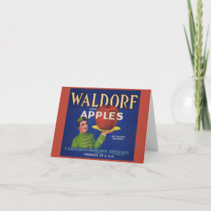 Etiqueta de la caja de manzanas Waldorf de los año