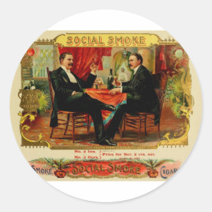 Etiqueta de la caja de puros de época SMOKE SOCIAL