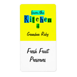 Etiqueta De la cocina de la receta verde azul Personalizado