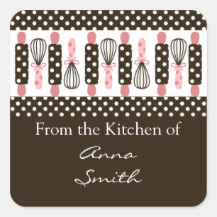 Etiqueta de la cocina de los utensilios de cocinar