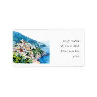Etiqueta de la costa de Positano Amalfi