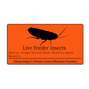 Etiqueta de la cucaracha de Dubia