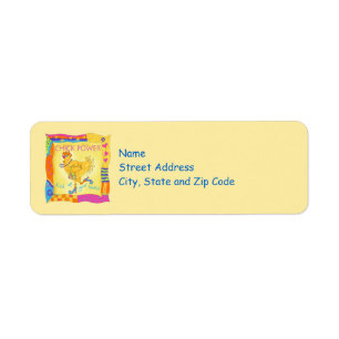 Etiqueta de la dirección amarilla de la marca de l