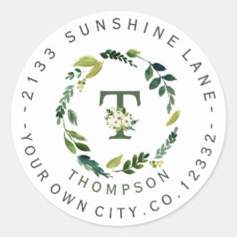 Etiqueta de la dirección circular de la floración