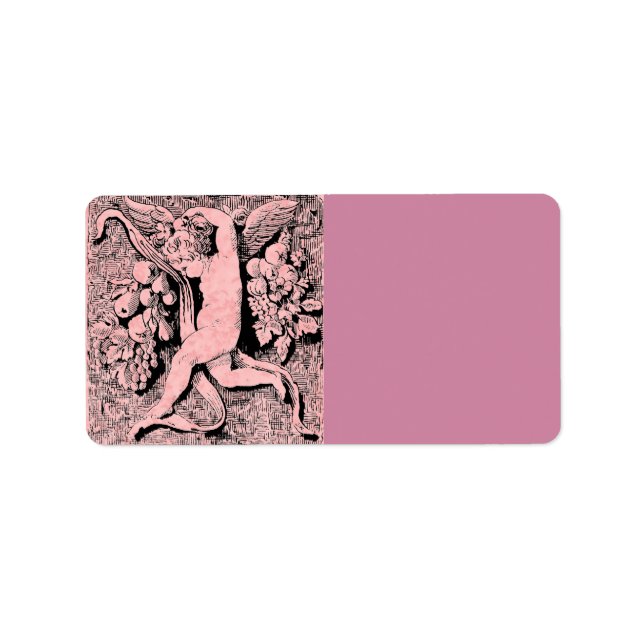 Etiqueta de la dirección de Cherub ornamental (Frente)