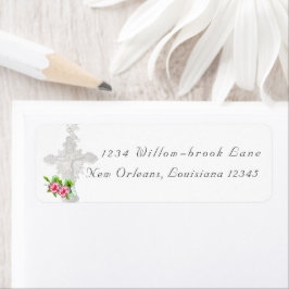 Etiqueta de la dirección de devolución de Boda cat