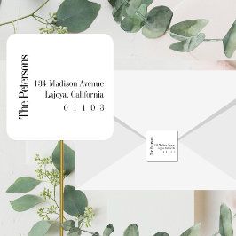 Etiqueta de la dirección de devolución de cuadrado