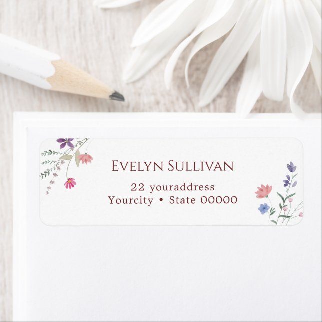 Etiqueta de la dirección de devolución de flores s (In situ)