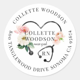 Etiqueta de la dirección de devolución de la enfer