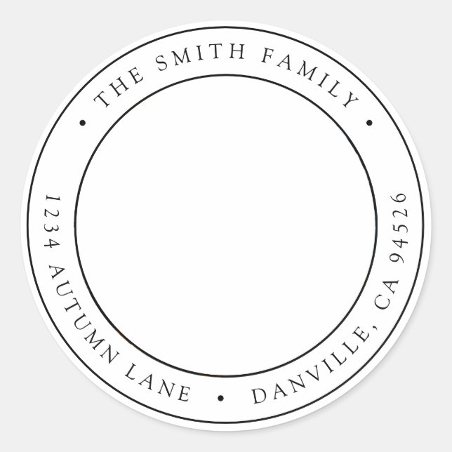 Etiqueta de la dirección de devolución de la foto  (Anverso)
