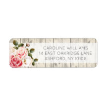 Etiqueta de la dirección de devolución de madera d