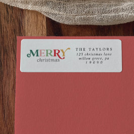 Etiqueta de la dirección de devolución de navidad 