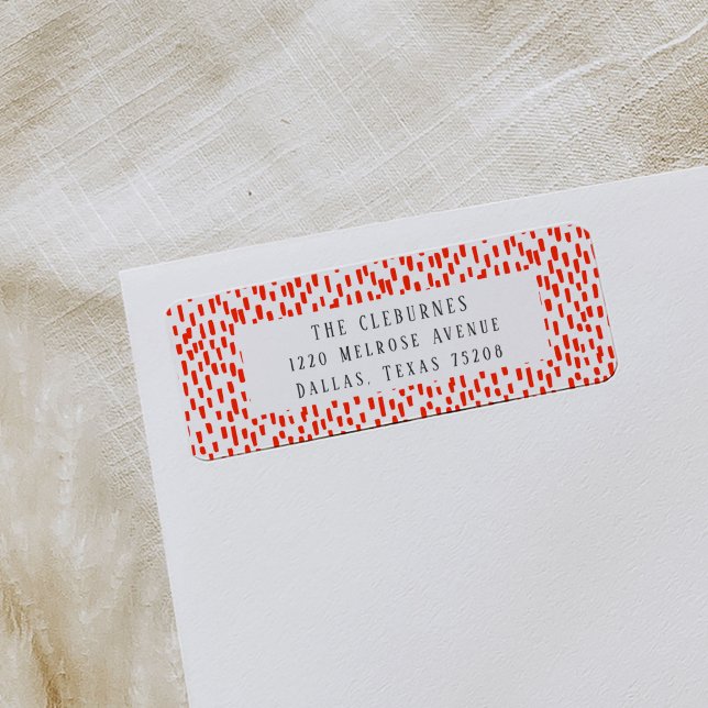 Etiqueta de la dirección de devolución del anclaje (Red and white dashing playful return address labels.)