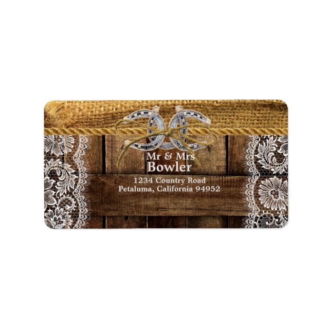 Etiqueta de la dirección de devolución del Boda oc (Frente)