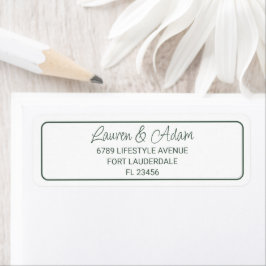 Etiqueta de la dirección de devolución del Boda ve