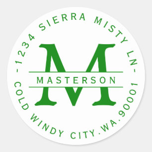 Etiqueta de la dirección de devolución del círculo