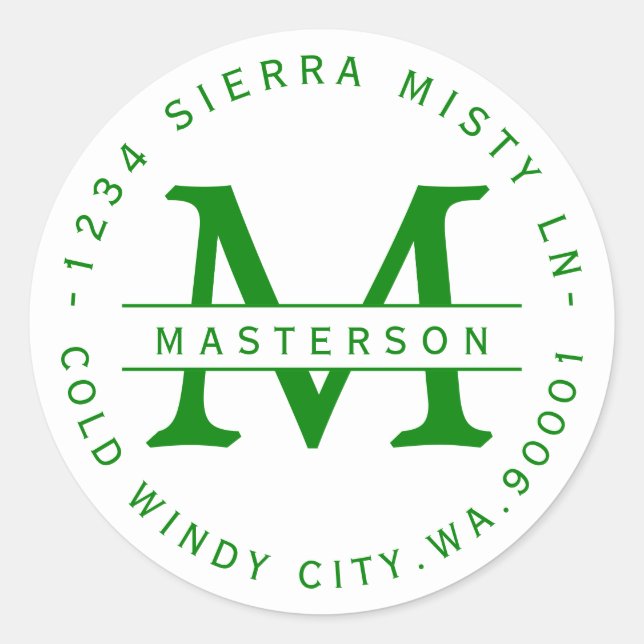 Etiqueta de la dirección de devolución del círculo (Anverso)