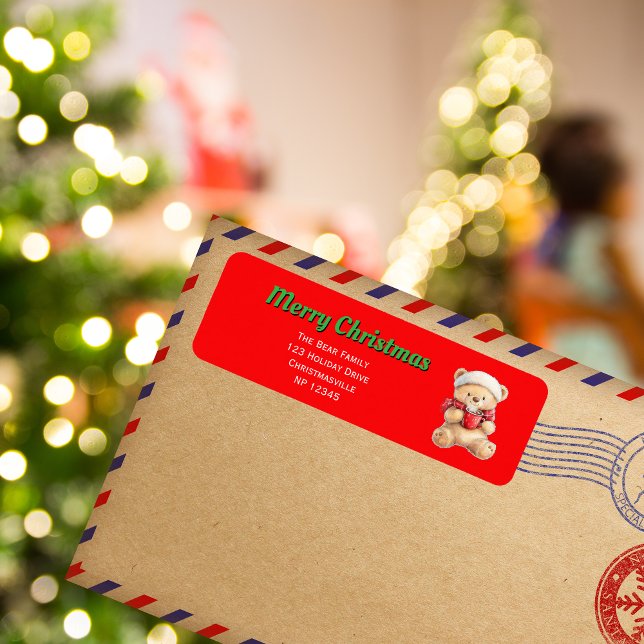 Etiqueta de la dirección de devolución del oso de  (Subido por el creador)