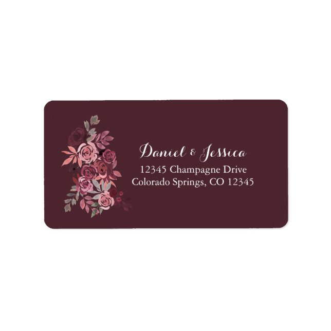 Etiqueta de la dirección de devolución del Rosa de (Frente)