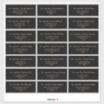 Etiqueta de la dirección de invitado del Boda real<br><div class="desc">Esta etiqueta negra formal de boda real es perfecta para un boda rústico. El diseño presenta un hermoso frente en un fondo negro para embellecer tu evento.</div>