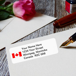 Etiqueta de la dirección de la bandera canadiense