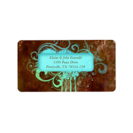 Etiqueta de la dirección de la boda vintage rusa d