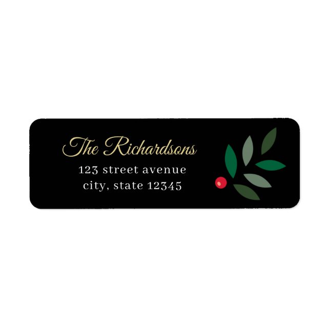 Etiqueta de la dirección de la fiesta navideña de  (Frente)