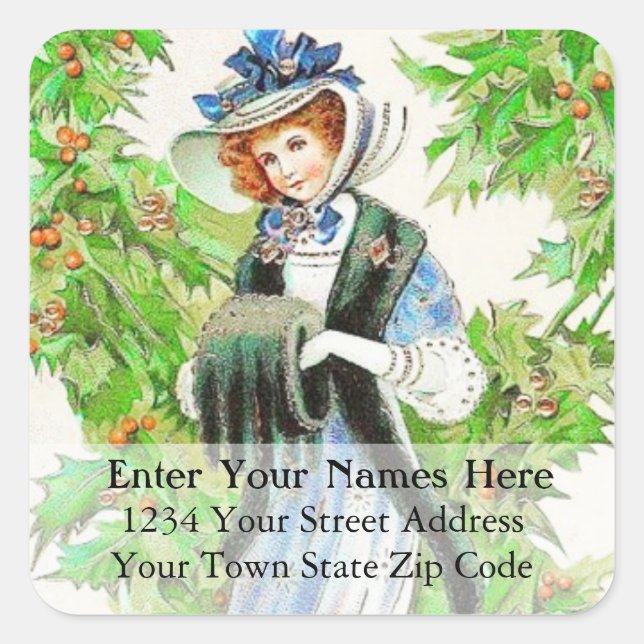 Etiqueta de la dirección de la mujer de la cosecha (Anverso)