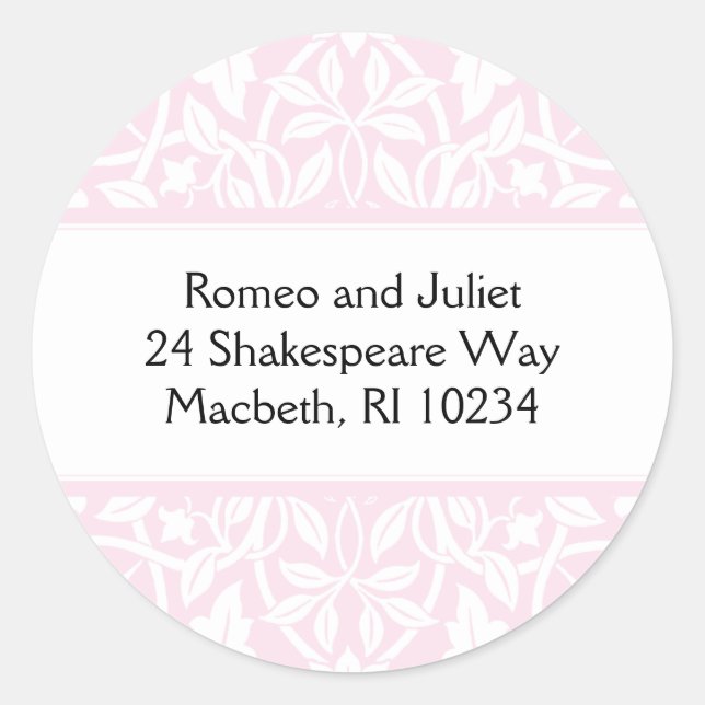 Etiqueta de la dirección de la niña floral - Rosa  (Anverso)