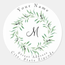 Etiqueta de la dirección de la ola de oliva negra