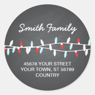 Etiqueta de la dirección de las luces coloreadas d