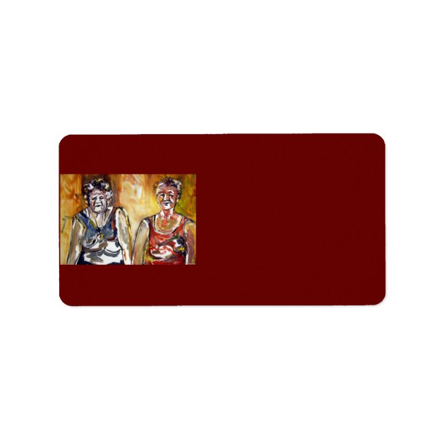 Etiqueta de la dirección de las señoras mayores (Frente)