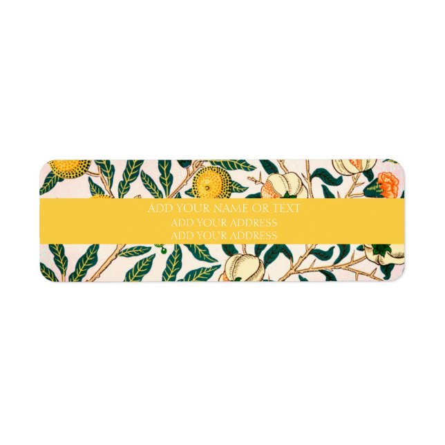 ETIQUETA DE LA DIRECCIÓN DE REGRESO : WILLIAM MORR (Frente)