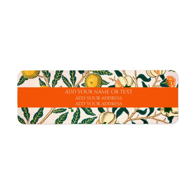 ETIQUETA DE LA DIRECCIÓN DE REGRESO : WILLIAM MORR (Frente)